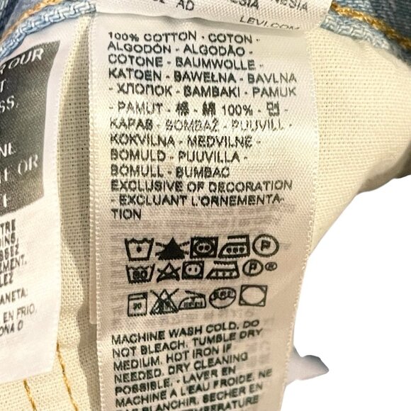 Levi's Women's 31 Light Wash Mid‎ Thigh 501 High Rise Denim Shorts Button Fly - Picture 7 of 8